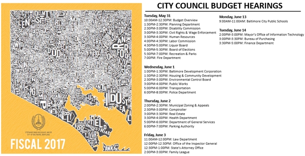 FY17 Council Budget Hearings